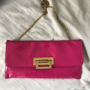 Hot pink going out bag with a lot of space